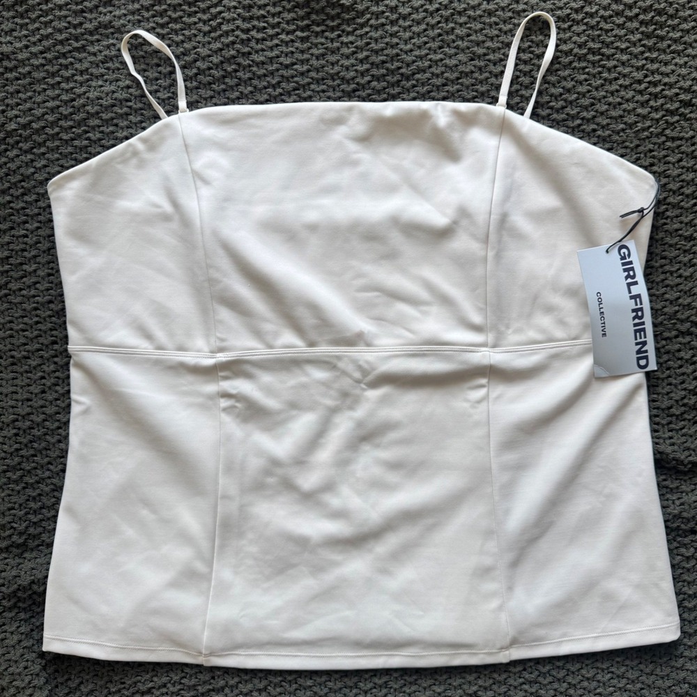 Girlfriend Collective Cami Tank Top XL Ivory Cream Compression NWT Adjustable
